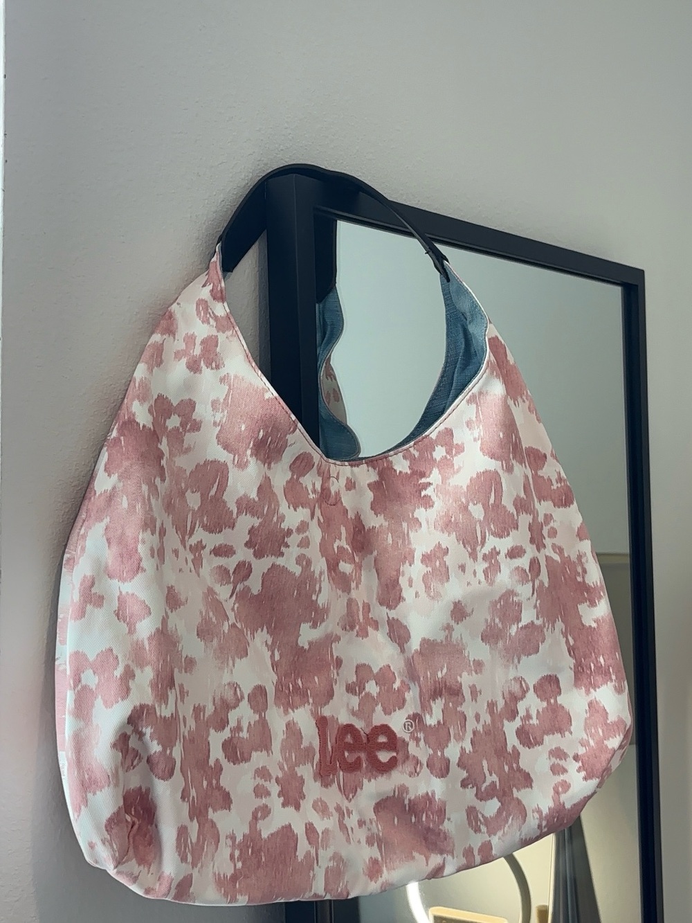 Lee Rose-Pattern Canvas Shoulder Bag (NEW, NEVER USED)